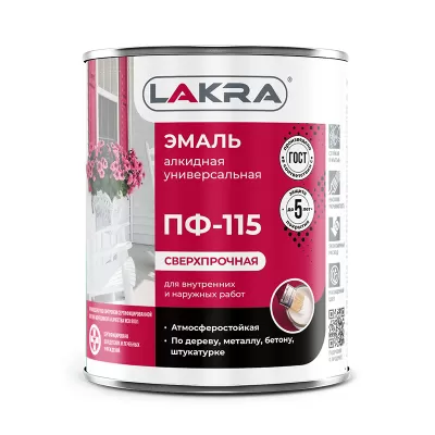 Эмаль ПФ-115 красная 20 кг Лакра
