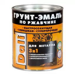 Грунт-эмаль по ржавчине 3 в 1 гладкая DALI, оранжевый RAL 2004,2 л