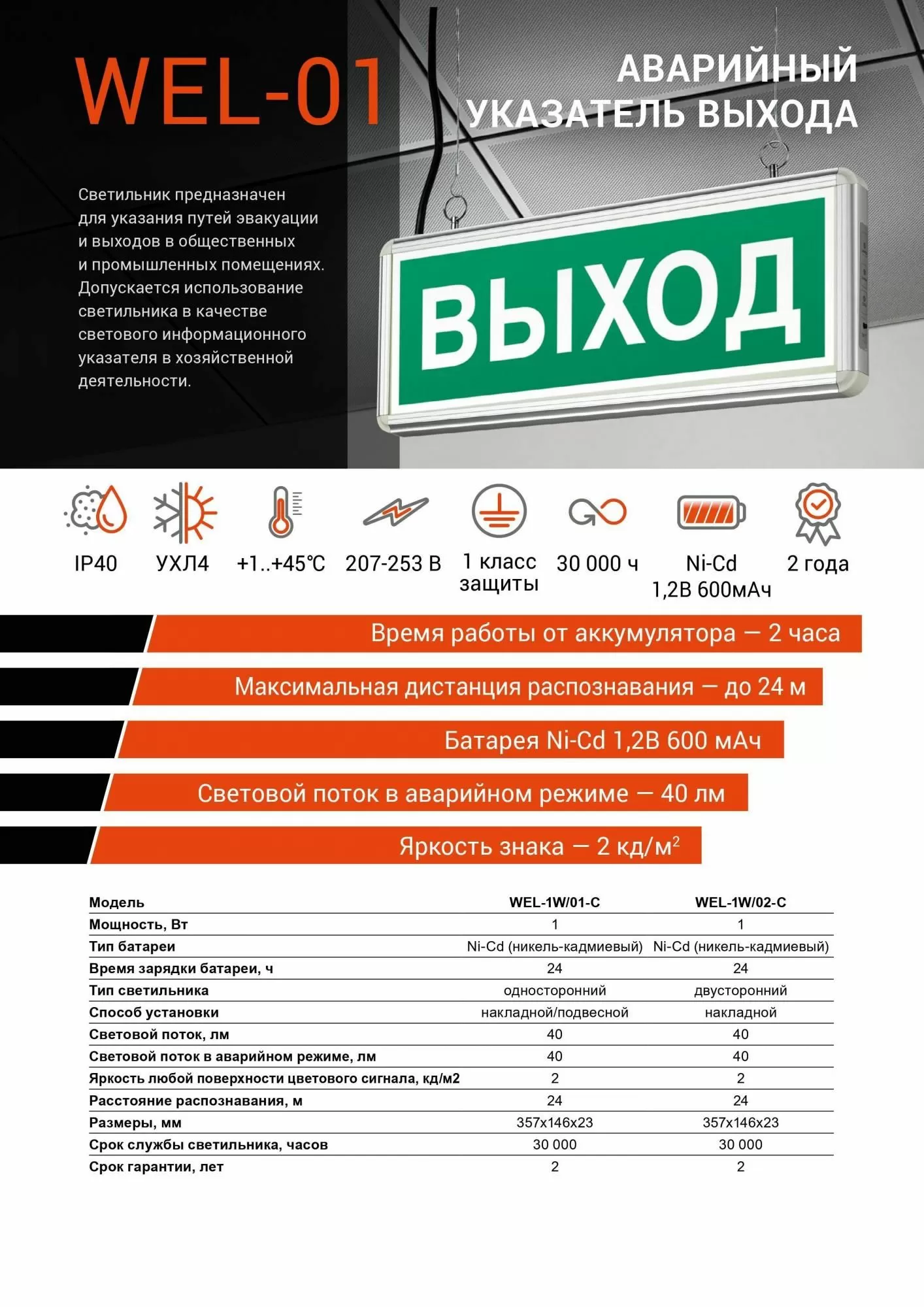 Аварийный указатель выхода Аварийный указатель выхода