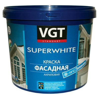 VGT SUPERWHITE ВД-АК-1180 КРАСКА ФАСАДНАЯ ЗИМНЯЯ для работ при отрицательных температурах 15 кг