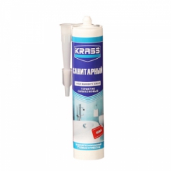 Герметик силиконовый санитарный "KRASS" белый 300 мл (12)