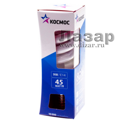 Лампа энергосберегающая Космос КЛЛ T2 SPC 9Вт Е27 4200К
