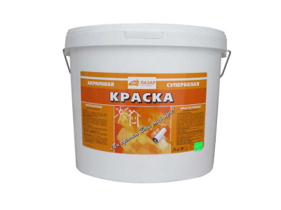 Краска интерьерная влагостойкая Супербелая ЛАЗАР 25 кг