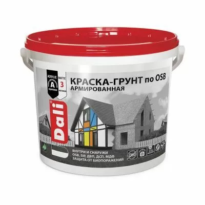 Краска-грунт по OSB, армированная, атмосферостойкая, база А Dali 12 кг