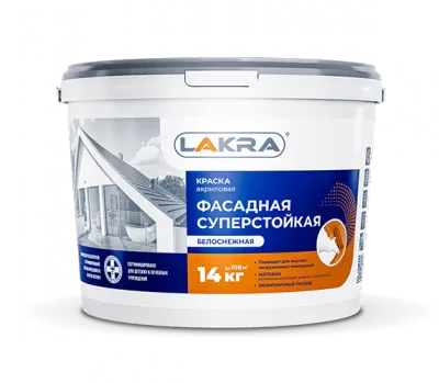 Краска фактурная Лакра Белый 18кг Лакра